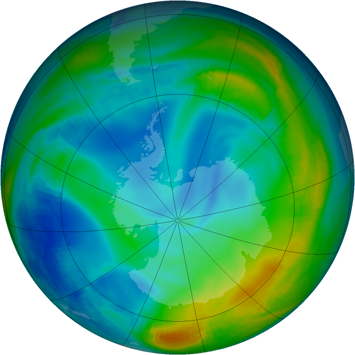 Antarctic ozone map for 14 June 1998
